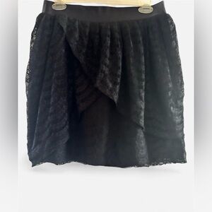 J. Crew Black Asymmetrical Lace Skirt